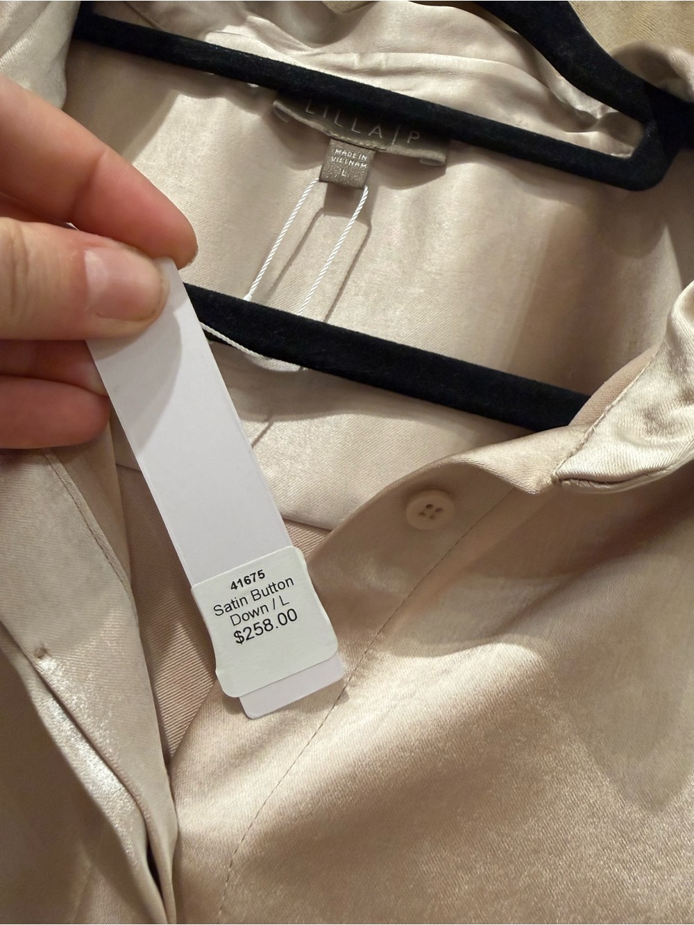 Lilla P Satin Button Down - Picture 8 of 10